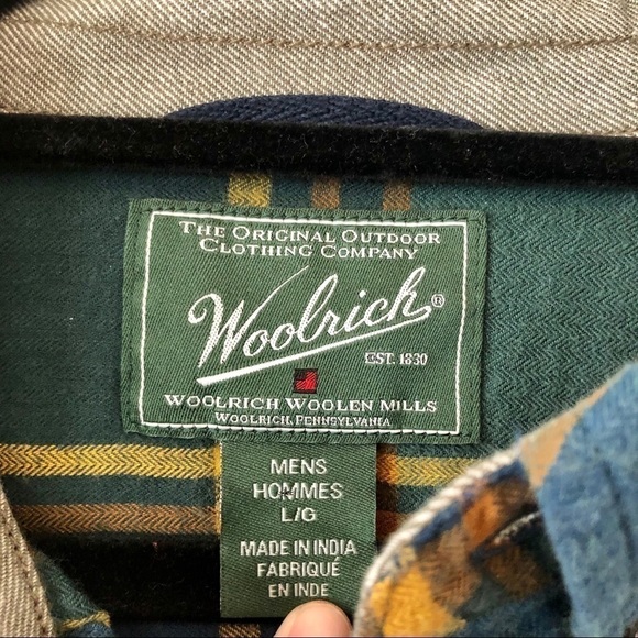 Woolrich Green, Blue, and Yellow Plaid Button Down - Picture 2 of 5
